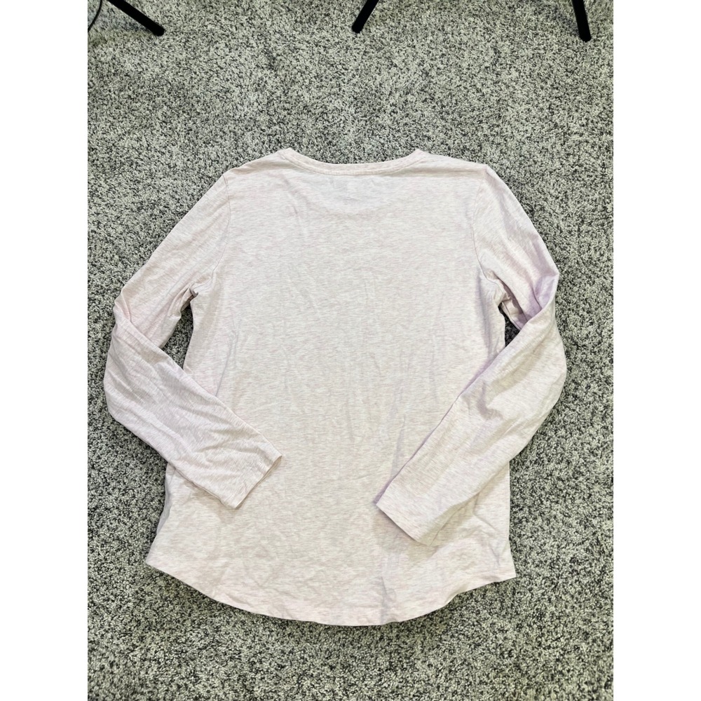 Buttercloth Womens Regular Fit Long Sleeve Pink‎ Marled Cotton Blend T Shirt M - Picture 10 of 12